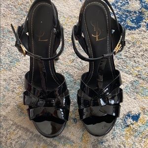 YSL Black Patent Tribune Heels